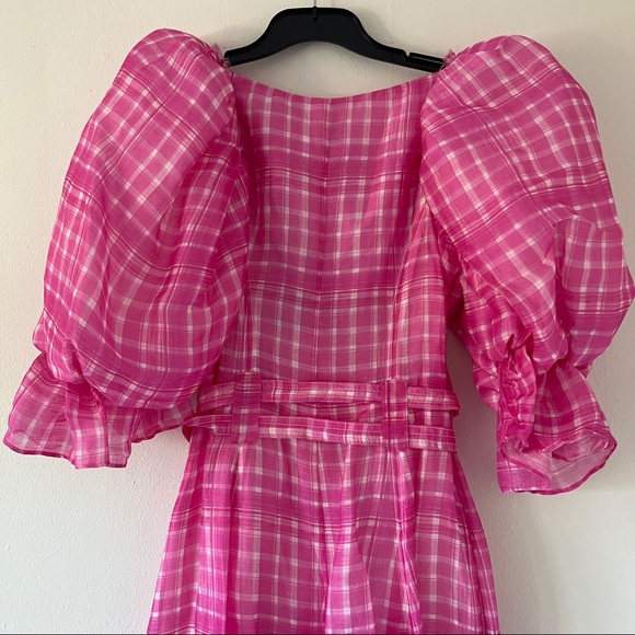 AJE Bungalow MIDI Dress Pink Check • Size 10 • RRP $695 AUD - Picture 14 of 16